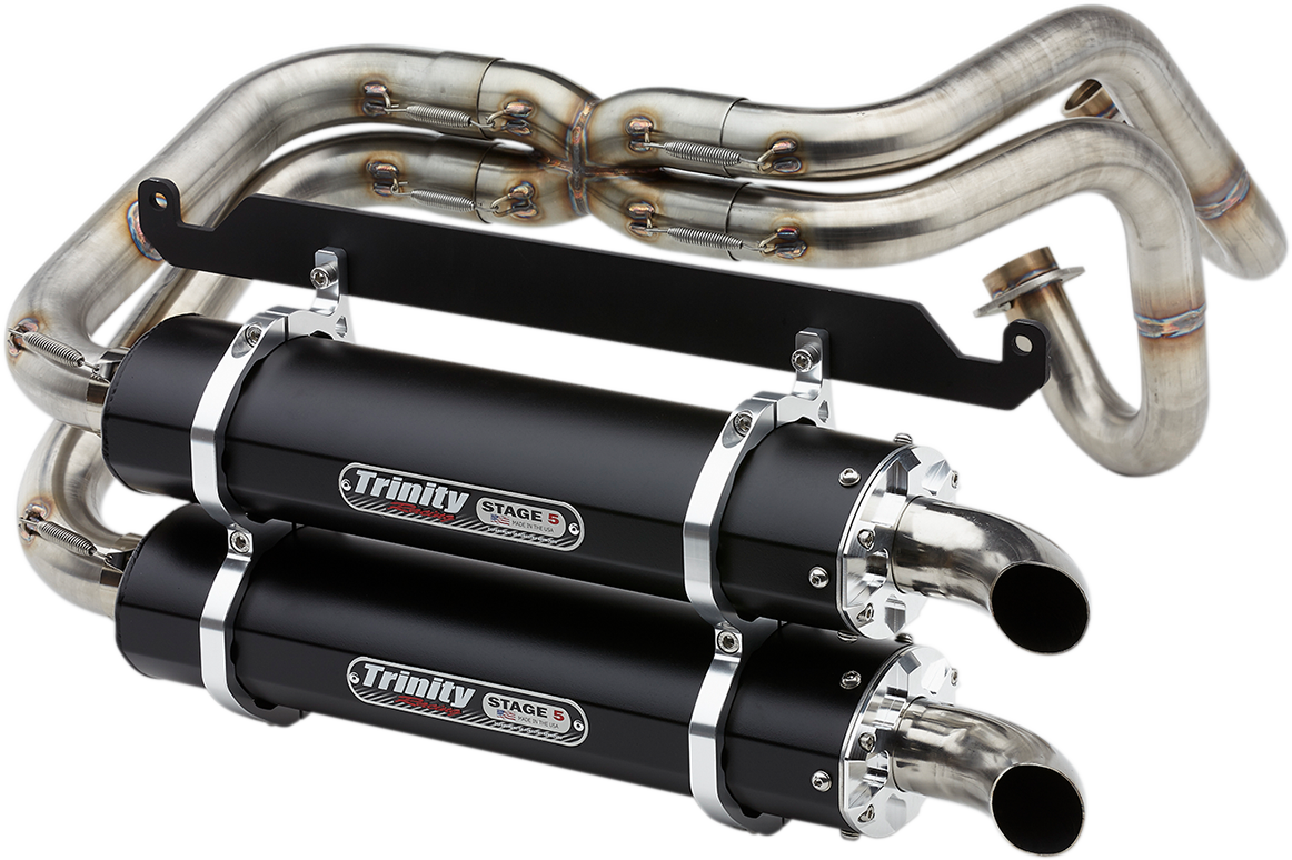 Trinity Racing Stage 5 Black Side by Side Exhaust for 2019 Honda Talon