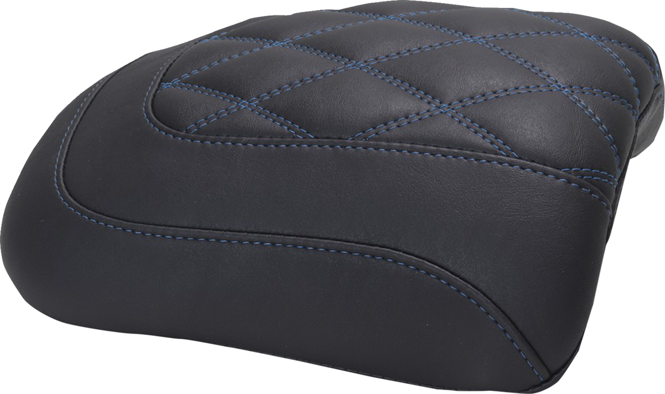 Mustang Padded Passenger Seat Cowl - Deluxe - Sky Blue Stitch - FLT/FLH '23-'25 Harley Davidson