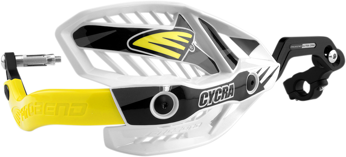 Cycra Ultra Probend CRM Wrap Around Handguards for 1-1/8" Handlebars - White/Yellow