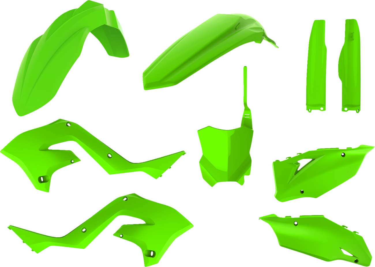 Polisport Restyled Body Kit - Fluorescent Green - KX 125/250 Kawasaki