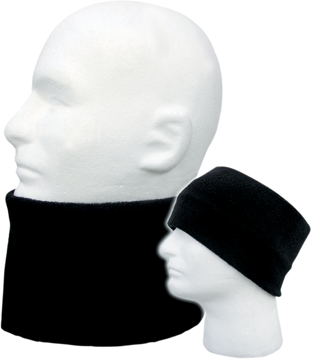 SCHAMPA & DIRT SKINS (NG004) Fleece Double Layer Neckgaiter | Fleece Helmet Neckgaiter - Black