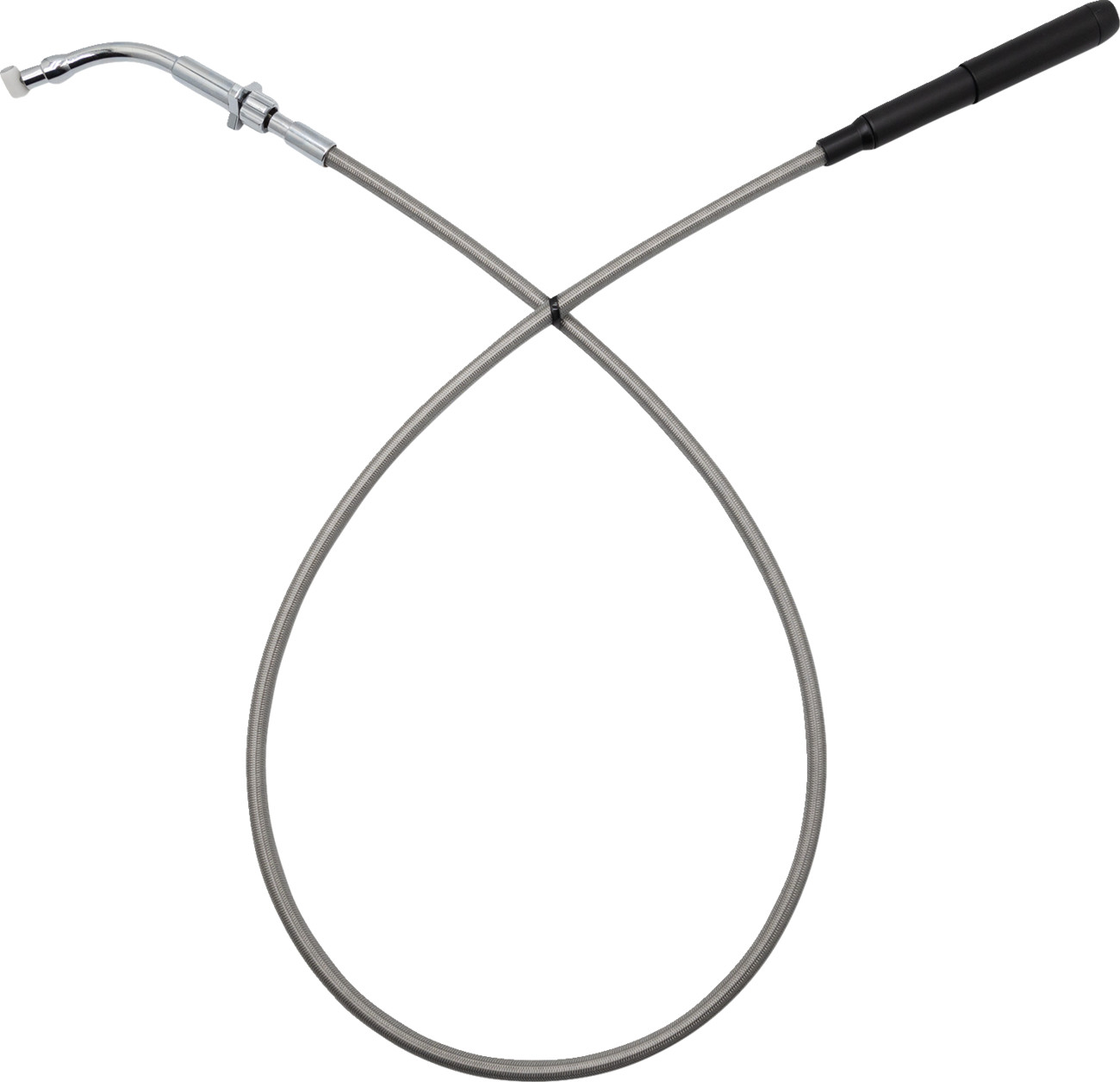 Fat baggers inc. EZ Install Upper Clutch Cable - FLHX/FLTR - +8" - Braided Stainless Steel/Chrome Harley Davidson