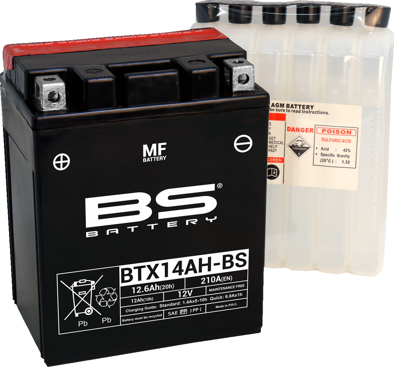 Bs battery Battery - BTX14AH-BS (YTX) Arctic Cat/Indian/Polaris/Yamaha/Victory/Suzuki/Kawasaki