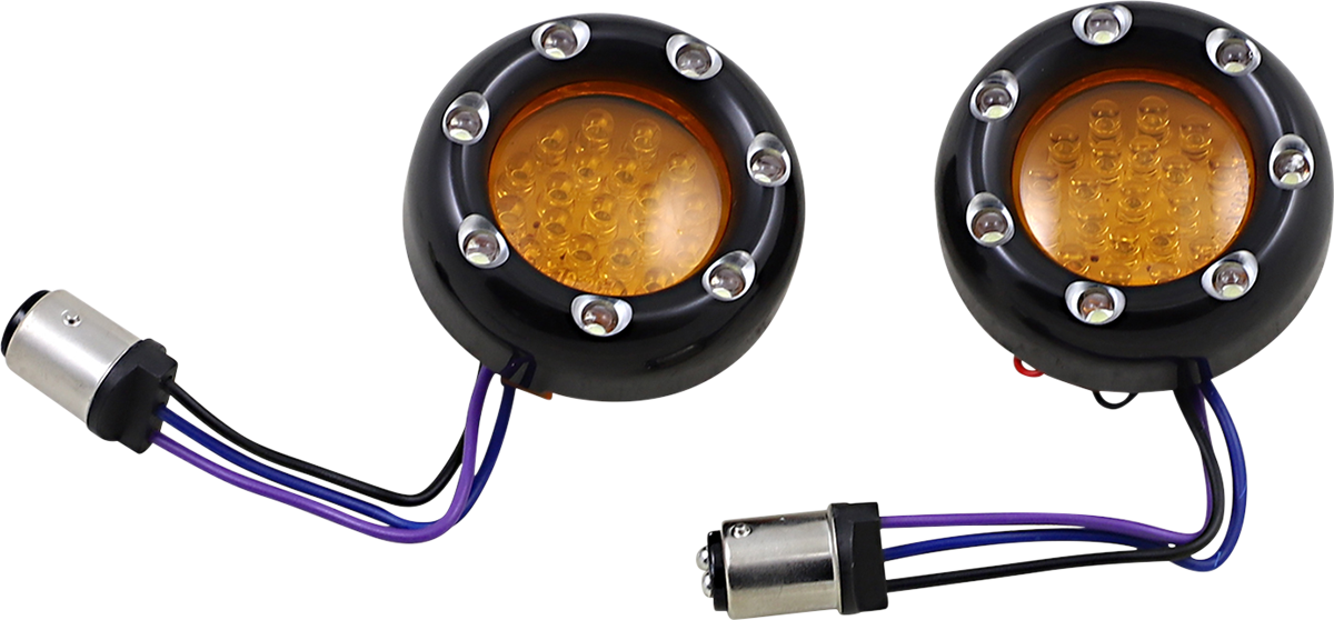 Arlen ness LED Light Kit for Factory Turn Signal Housing - Amber/White - Black
