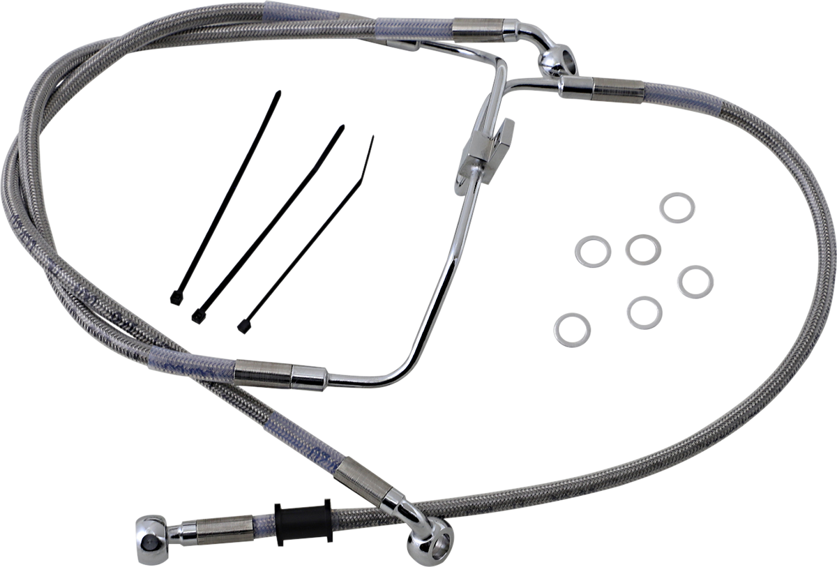 Drag specialties Brake Line - Front (Lower/Upper) - Stainless Steel Harley Davidson