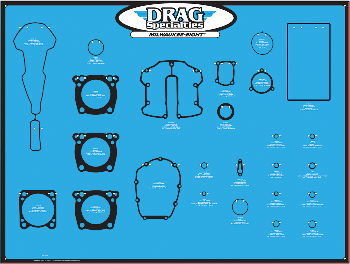 Drag specialties Gasket Display Board - M8 Harley Davidson