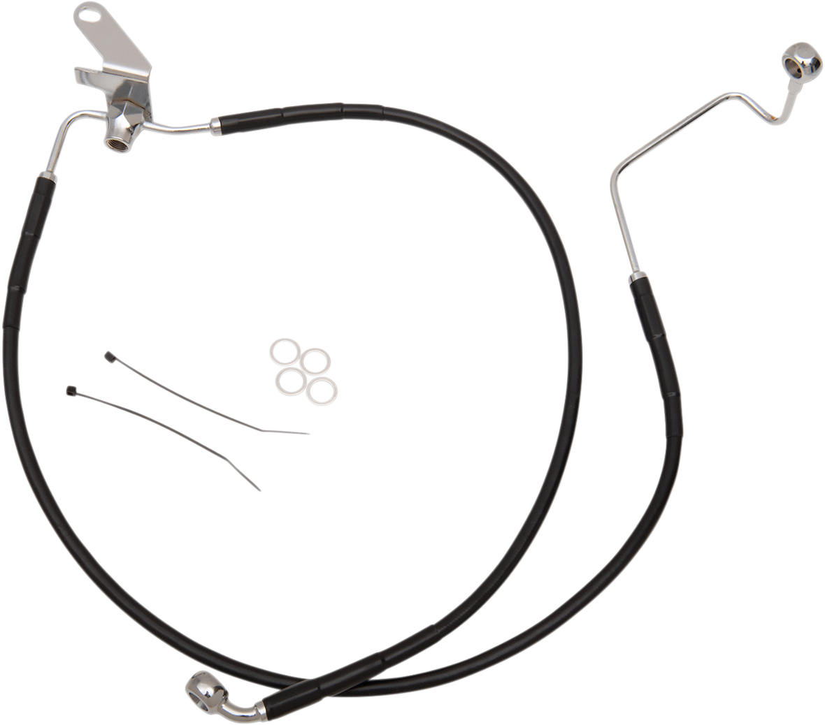 Drag specialties Brake Line - Front - Black - +2" - Softail '04-'06 Harley Davidson