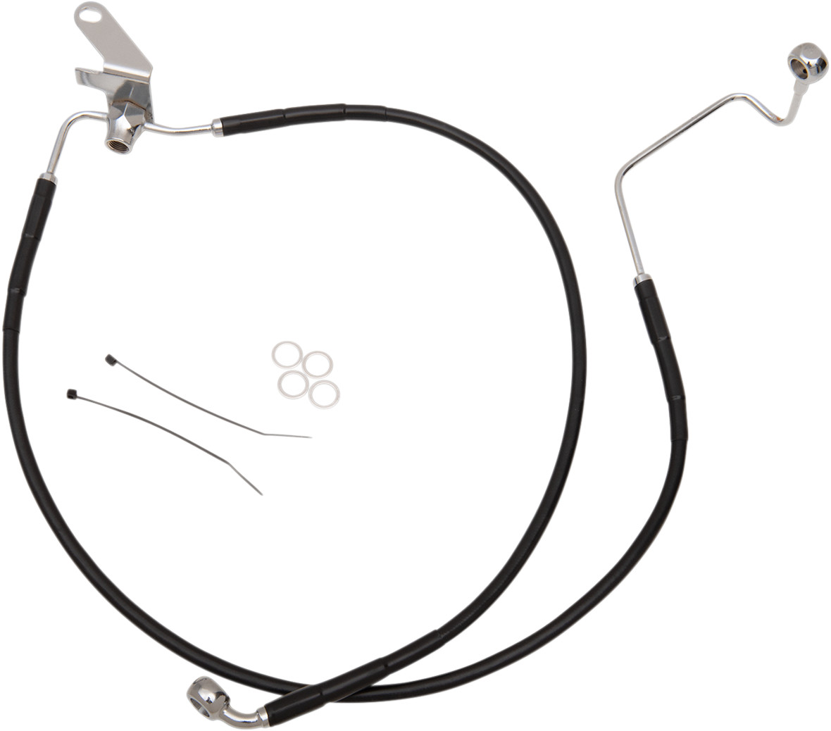 Drag Specialties Extended Length Black Vinyl Brake Line Kit