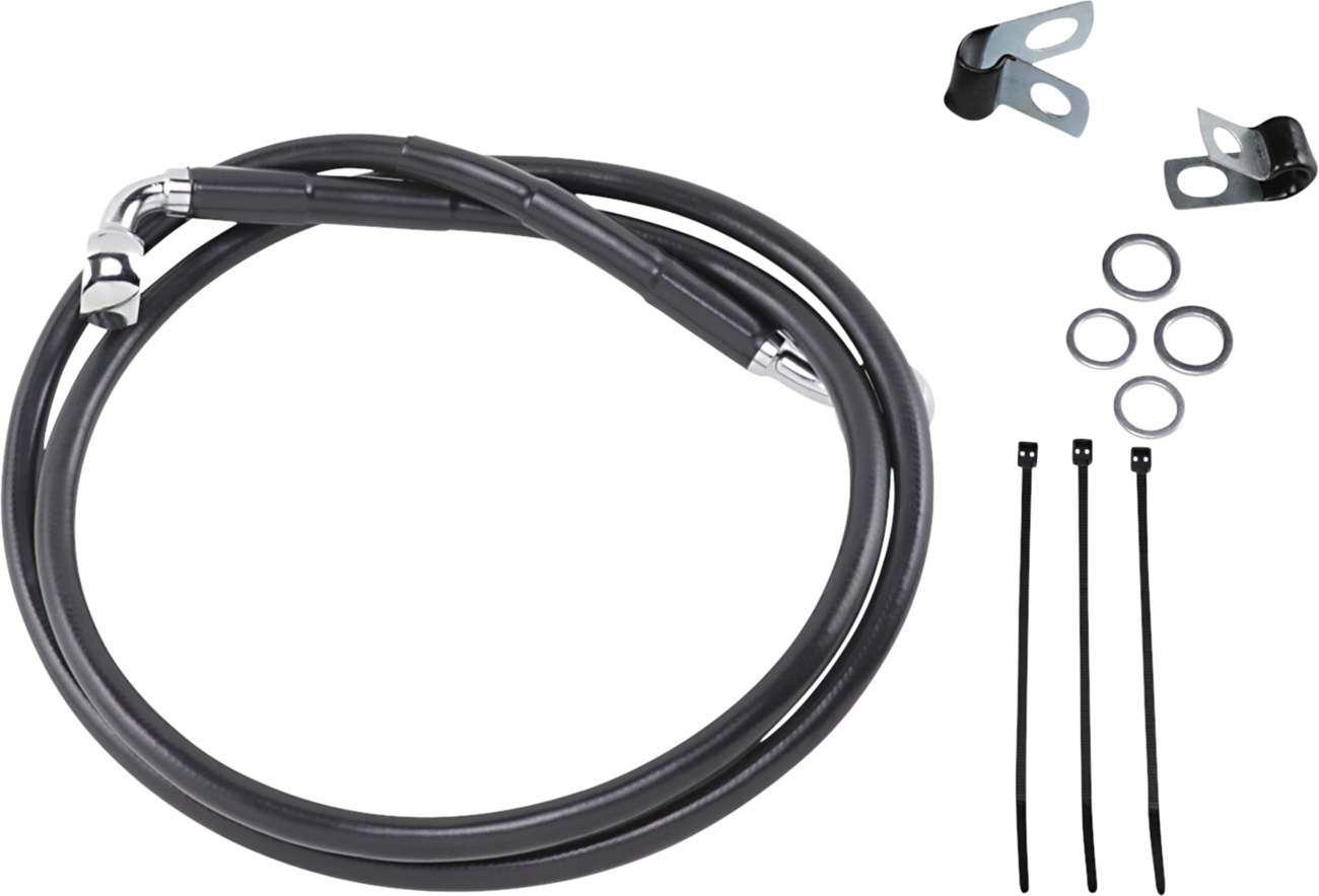 Drag specialties Brake Line - Front - Black Harley Davidson