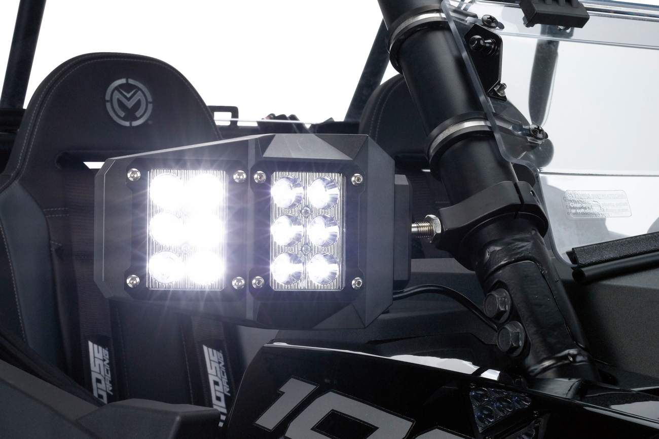 Moose offroad Mirror - Side View - LED - Hexagon - Black
