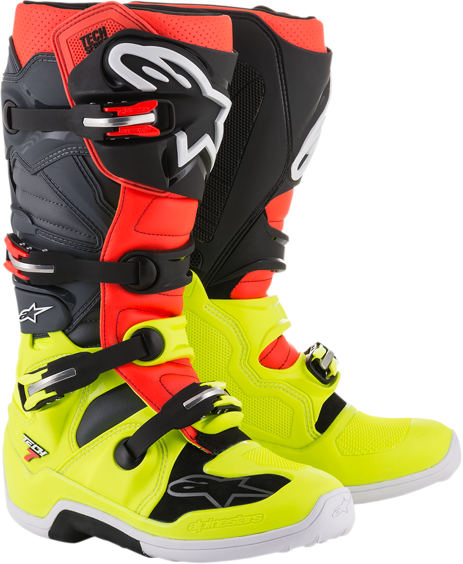 Mens Alpinestars Leather Black Red Gray Tech 7 Off Road Riding Mens Alpinestars Leather Black Red Gray Tech 7 Off Road Riding Racing Boots Jt S Cycles