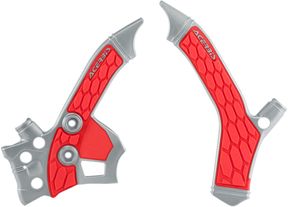 Acerbis X-Grip Frame Guards - Silver/Red - CRF 250L 2013-2020 Honda CRF250L