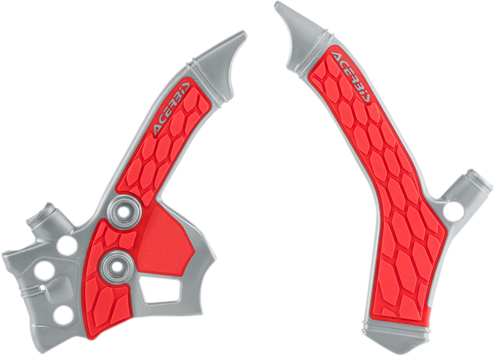 Acerbis X-Grip Frame Guards - Silver/Red - CRF250L 2013-2020 Honda CRF250L