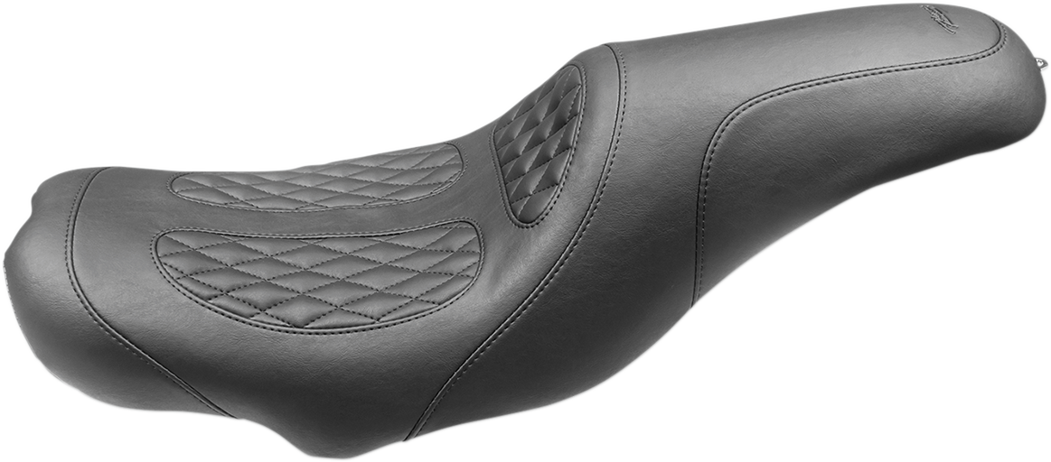 Mustang Black Vinyl Diamond Stitched Seat for 08-19 Harley Touring FLHR FLHX