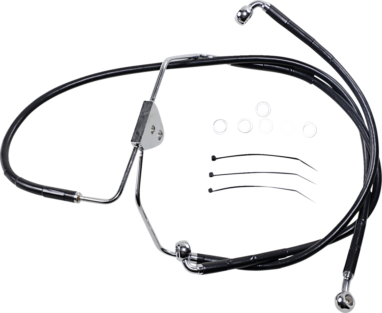Drag specialties Brake Line - Front - Black - +2" Harley Davidson