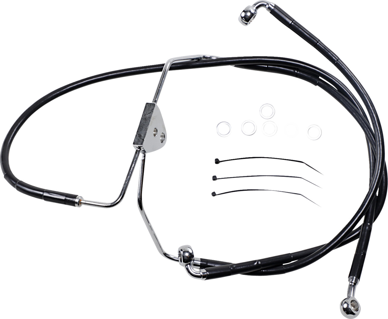 Drag specialties Brake Line - Front - Black - +2" Harley Davidson