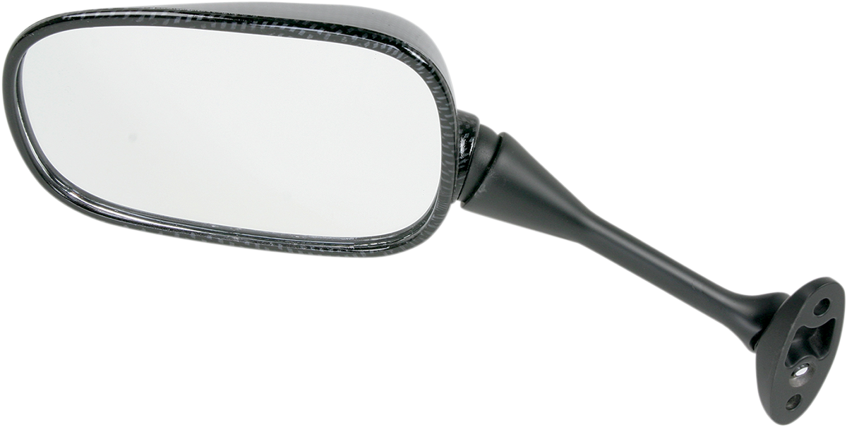 Emgo Mirror - Side View - Black/Carbon Fiber - Rectangle - Left - Honda