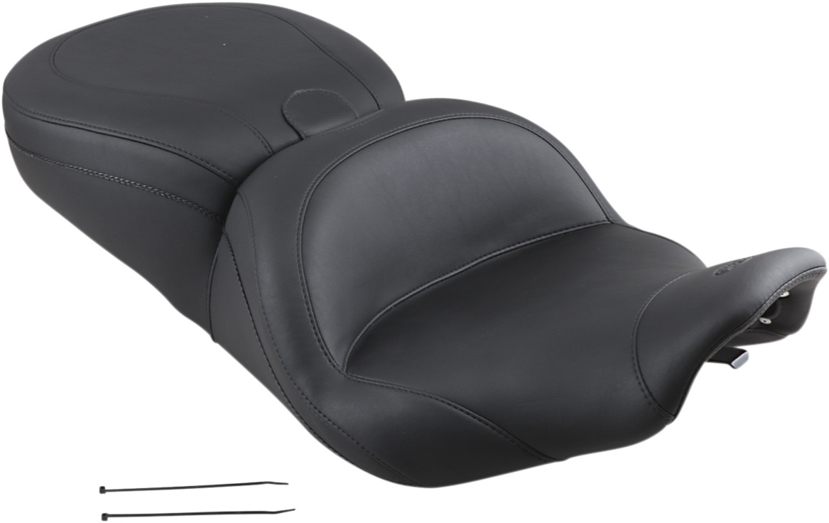 Mustang Lowdown Seat with Driver Backrest - Plain - FLHR '97-'07 Harley Davidson