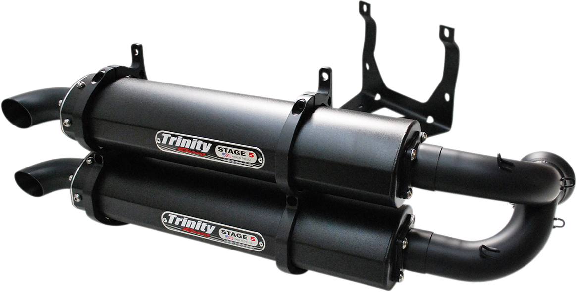 Trinity Racing Black UTV Stage 5 Exhaust Muffler for 17-18 Can-Am Maverick X3