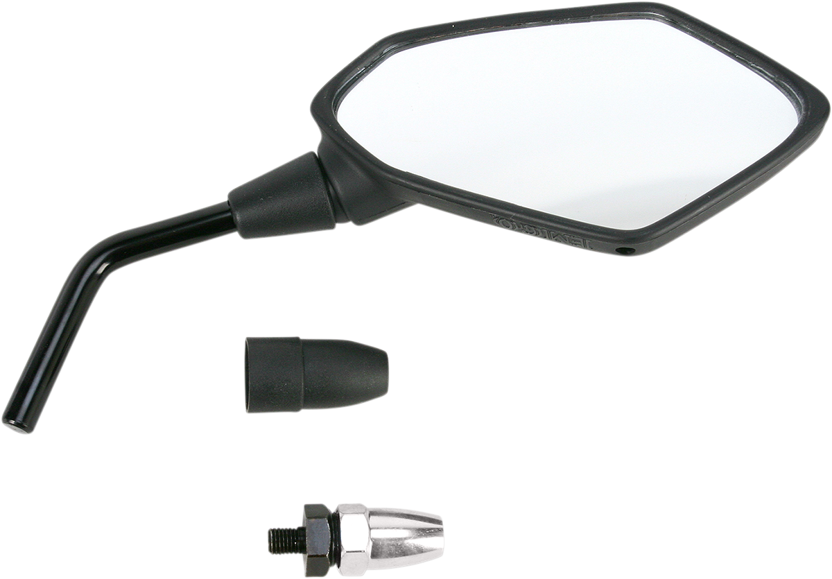 Emgo Mirror - Side View - Polygon - Black - Right 2008-2008 Kawasaki Z1000 / 2009-2009 Kawasaki Z 1000