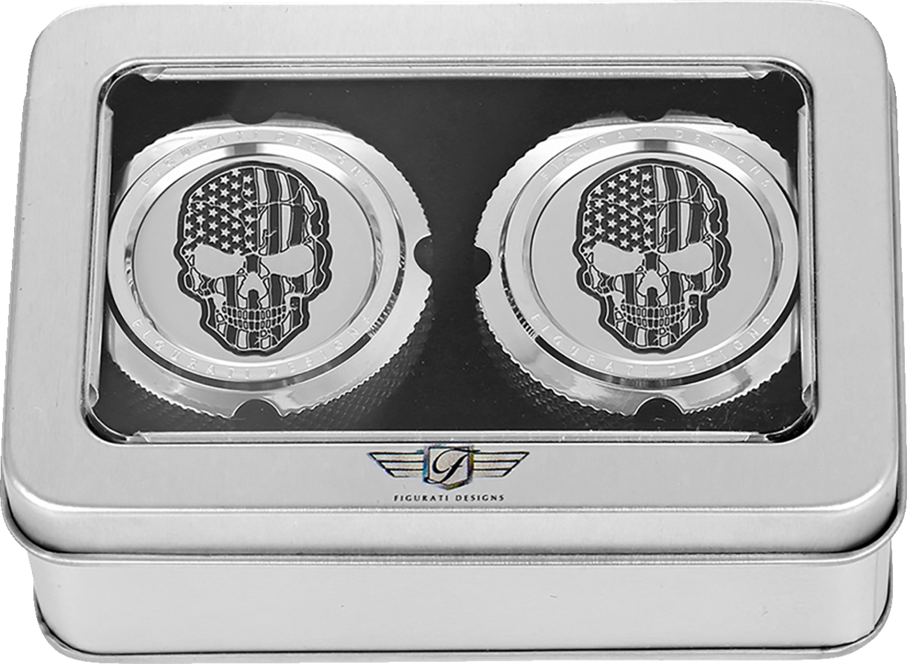 Figurati Designs Front Axle Nut Covers for Harley 2002-2025