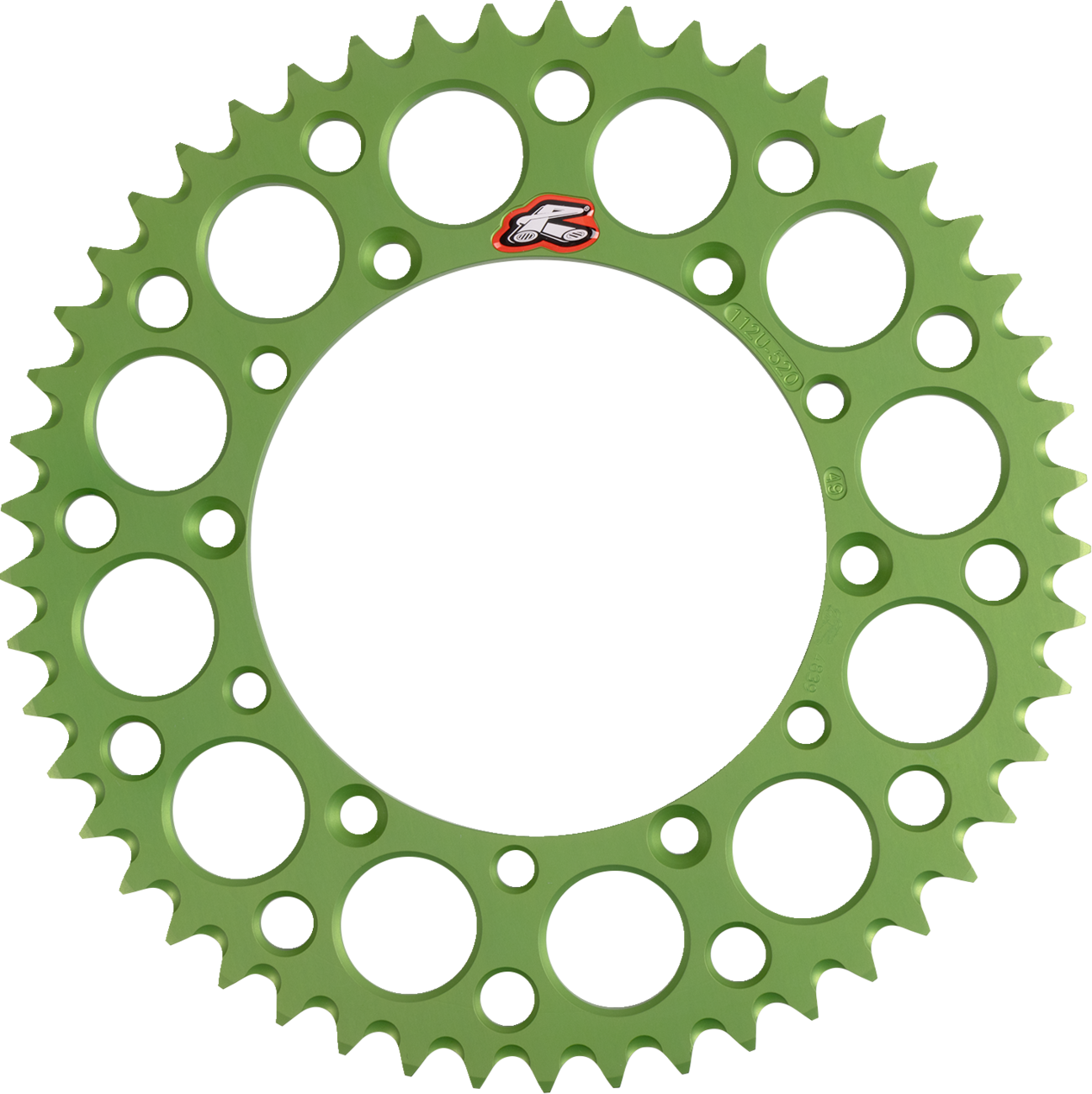Renthal Rear Sprocket - Aluminum - 49 Tooth - Green - Kawasaki 49T