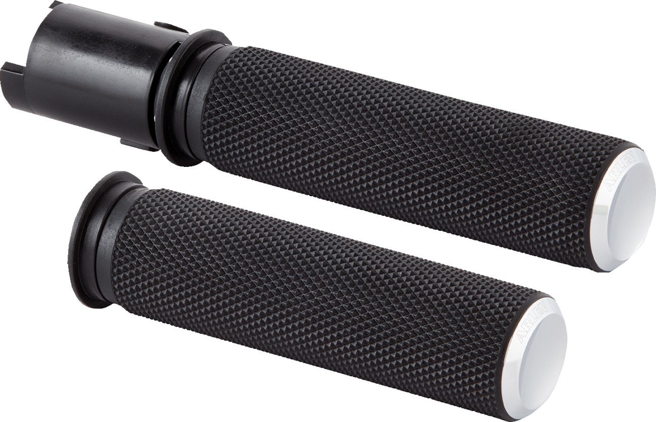 Arlen ness Knurled Grips - TBW - Chrome Harley Davidson