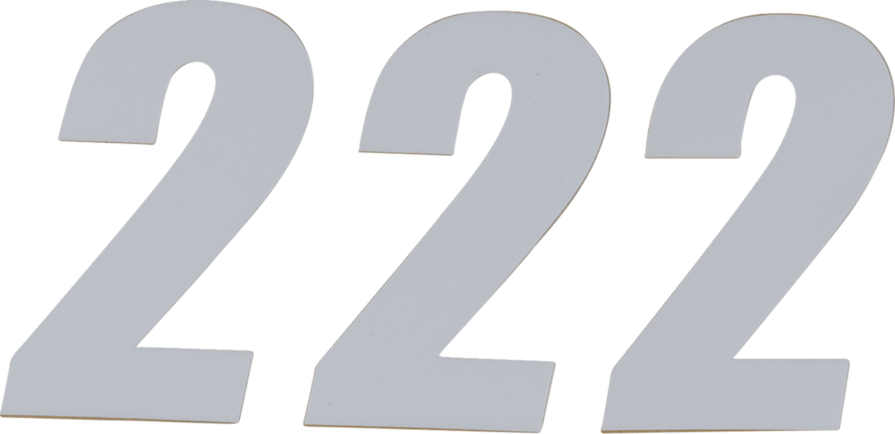 D'cor visuals SX Plate Number - #2 - White - 4"
