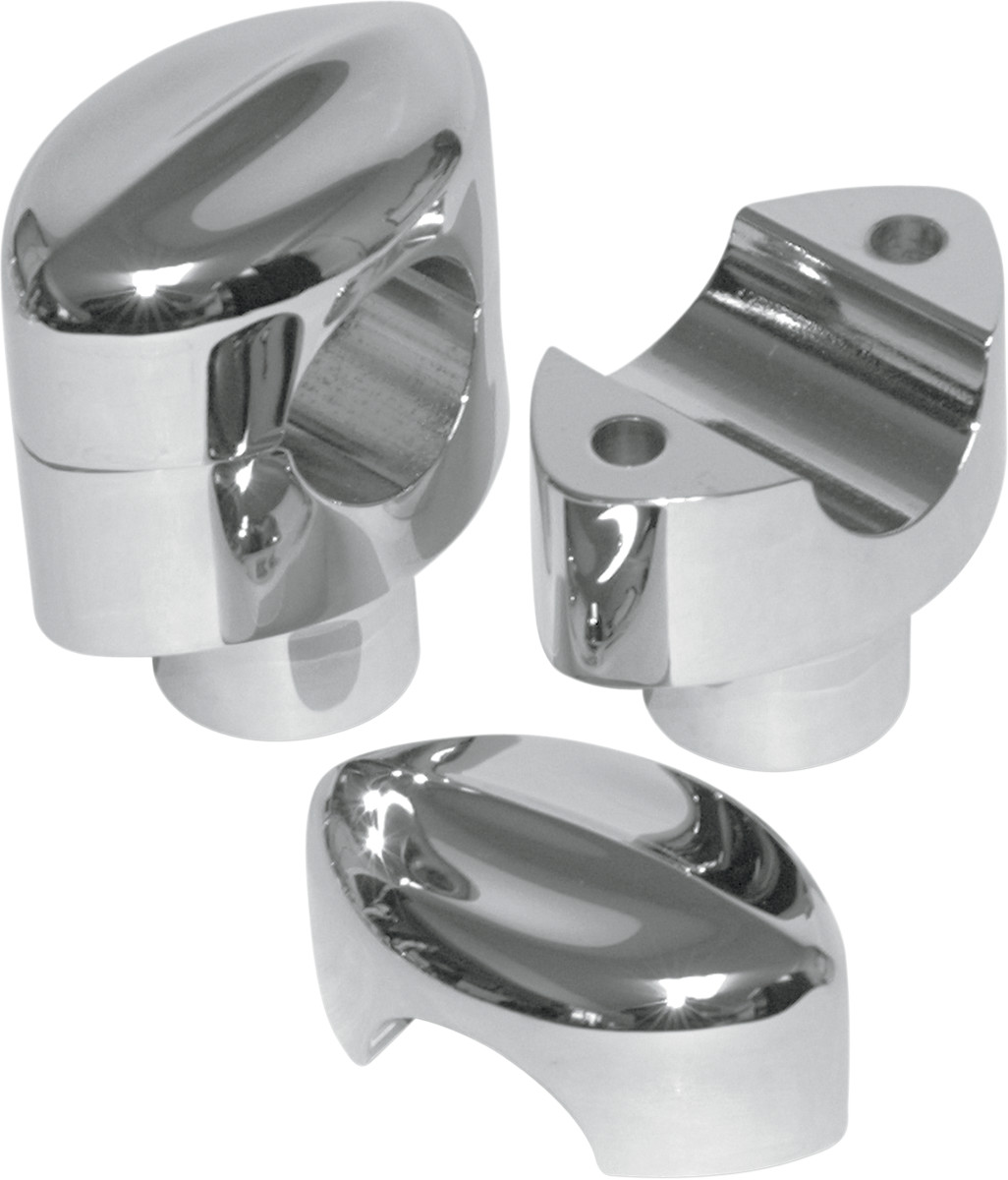 La choppers Hefty Smooth Handlebar Risers for 1-1/4" Handlebars - 1-1/2" - Chrome Yamaha/Kawasaki/Suzuki/Honda