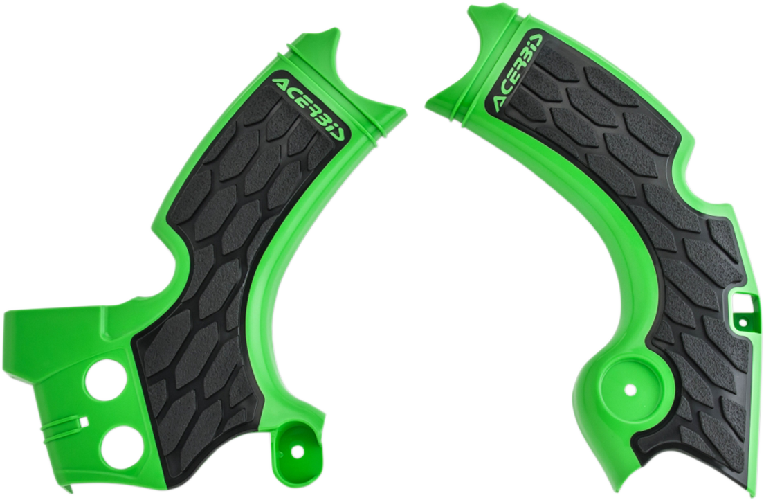 Acerbis X-Grip Frame Guards - Green/Black - KX 250 F 2015-2018 Kawasaki KX250F / 2019-2020 Kawasaki KX250