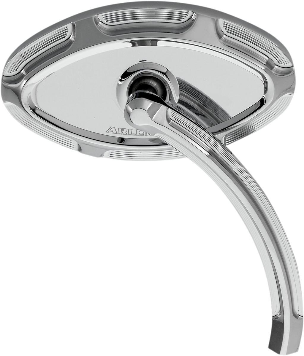 Arlen ness Mirror - Beveled - Side View - Short - Cat Eye - Chrome - Right