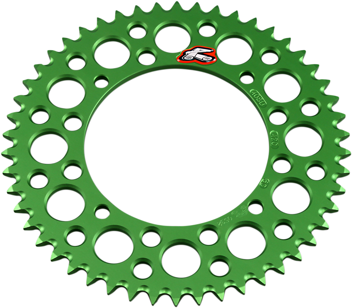Renthal Rear Sprocket - Aluminum - 50 Tooth - Green - Kawasaki 50T