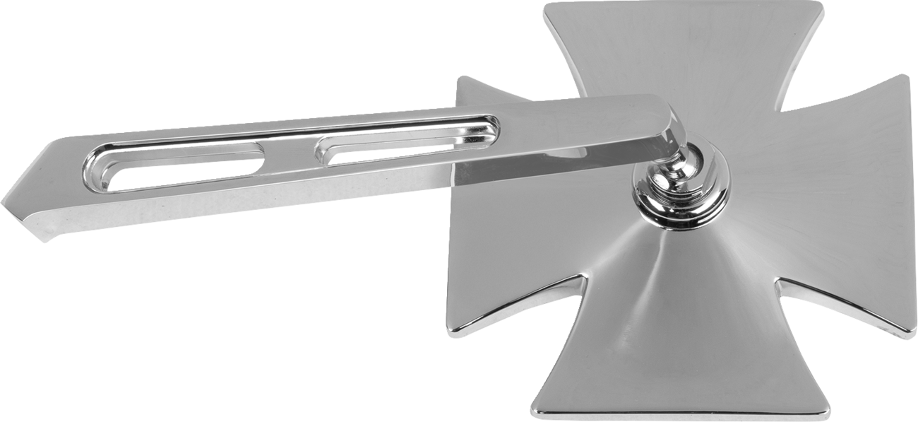 Emgo Mirror - Side View - Maltese Cross - Split Stem - Left - Bolt-On - Each
