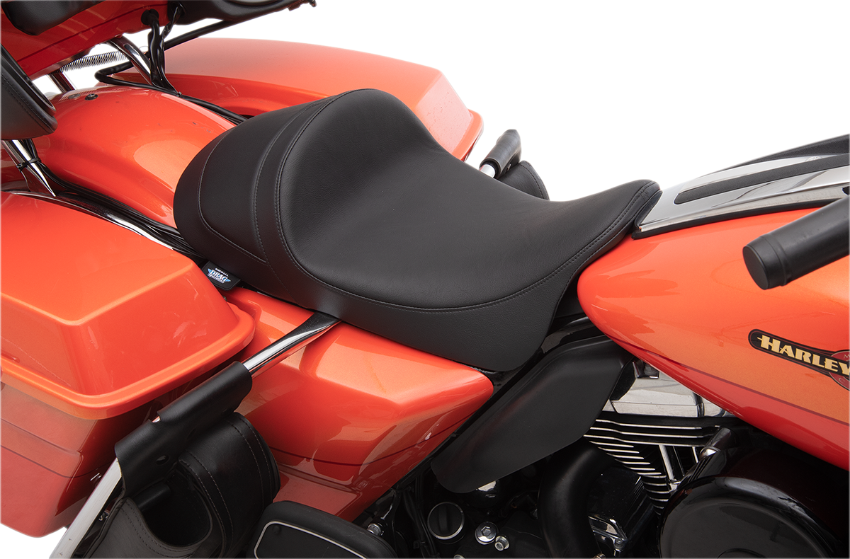Drag specialties seats Low Profile Solo Seat - Forward - Smooth - FL '08-'23 Harley Davidson