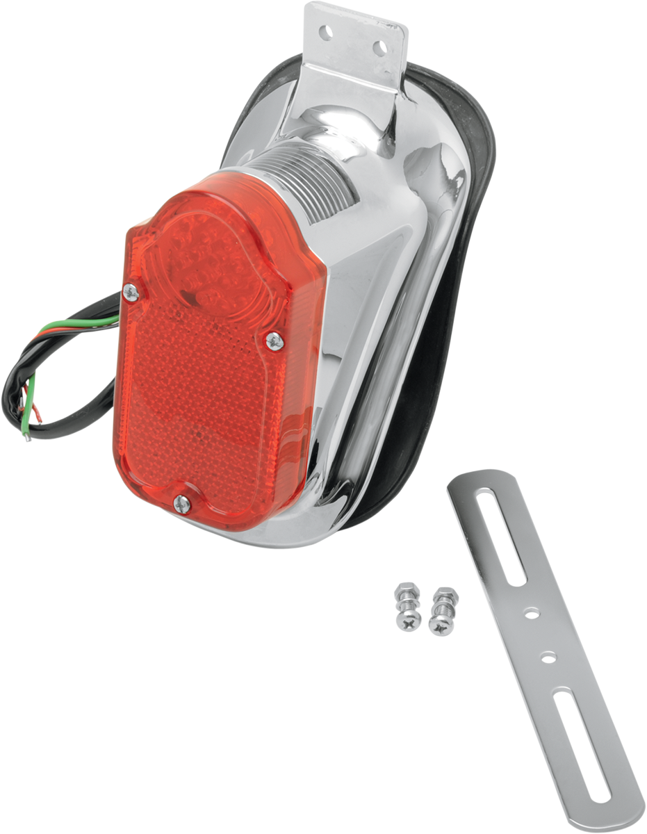 Drag specialties Tombstone Taillight/License Plate Mount - Top Tag - Red Lens