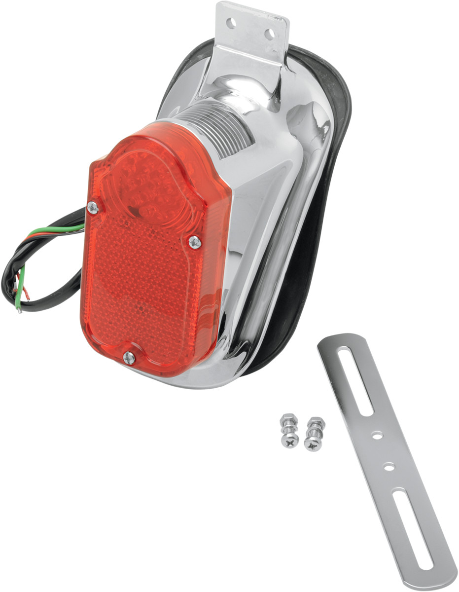 Drag Specialties Universal Mount Tombstone LED Taillight with License Plate Mount