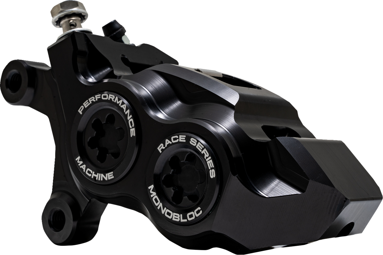 Performance machine (pm) Caliper - 137 X 4B - Left - Black Anodized with Black Bore Caps Harley Davidson