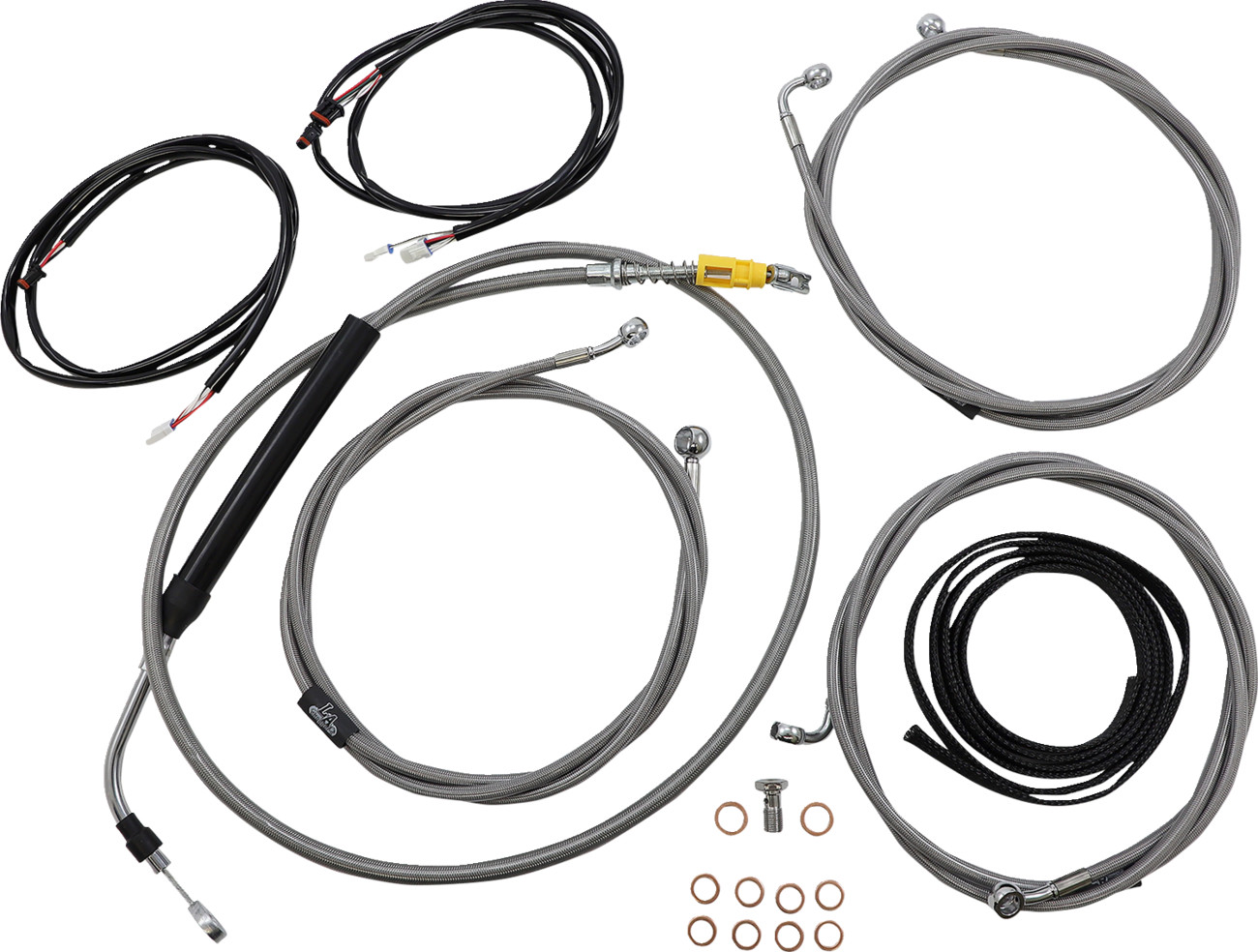 LA Choppers Plug And Play Handlebar Cable Brake Line And Wire Kit For Harley Touring w/ABS 2021-2024