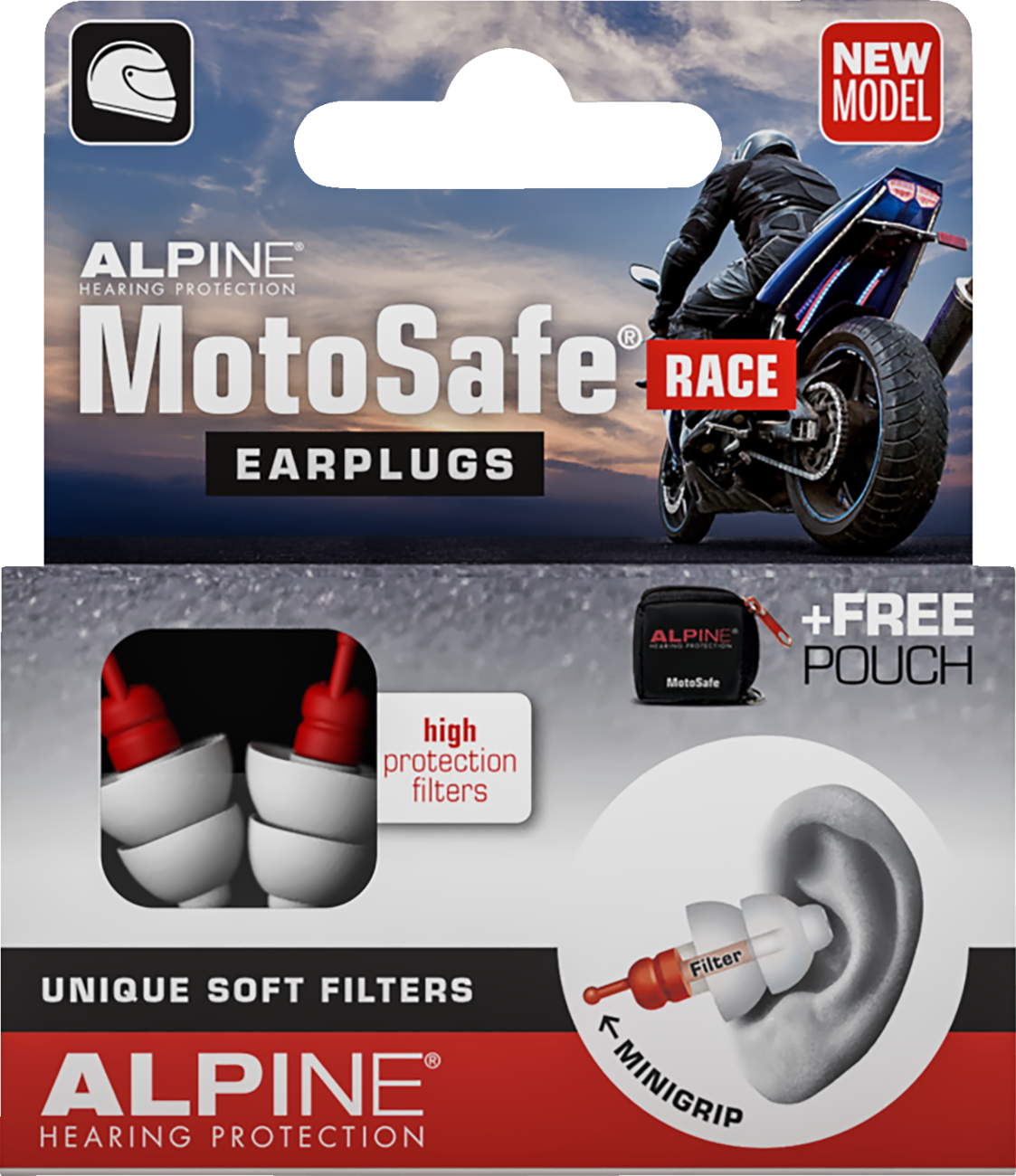 ALPINE HEARING PROTECTION MotoSafe Race Earplugs