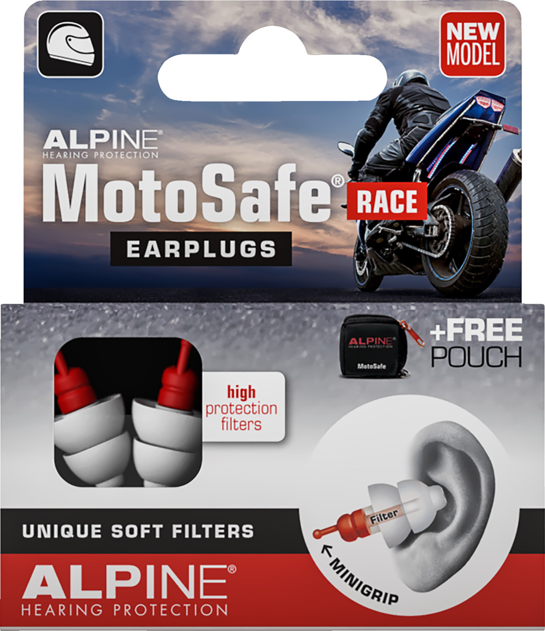 ALPINE HEARING PROTECTION MotoSafe Race Earplugs