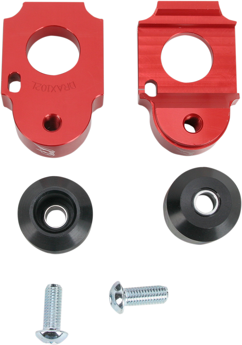 Driven racing Axle Block Sliders - Suzuki - Red