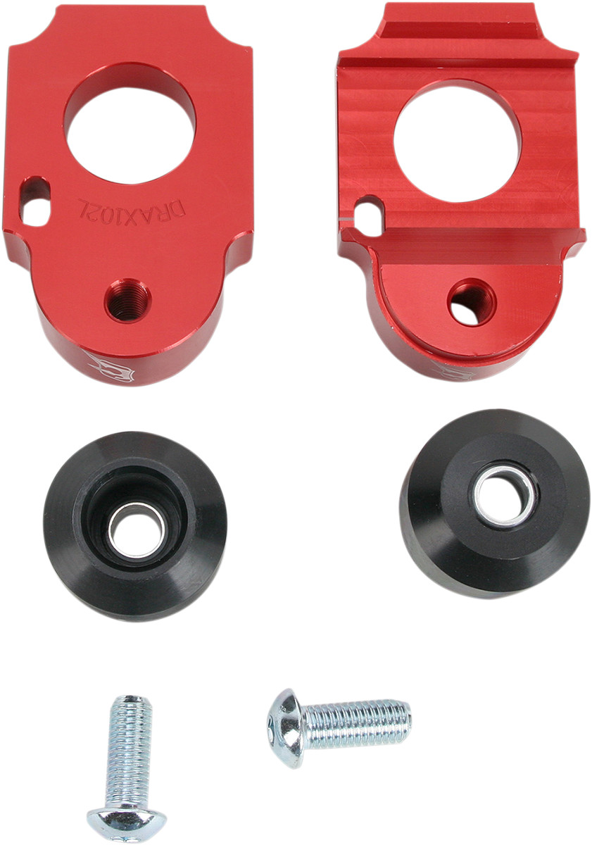 Driven racing Axle Block Sliders - Suzuki - Red