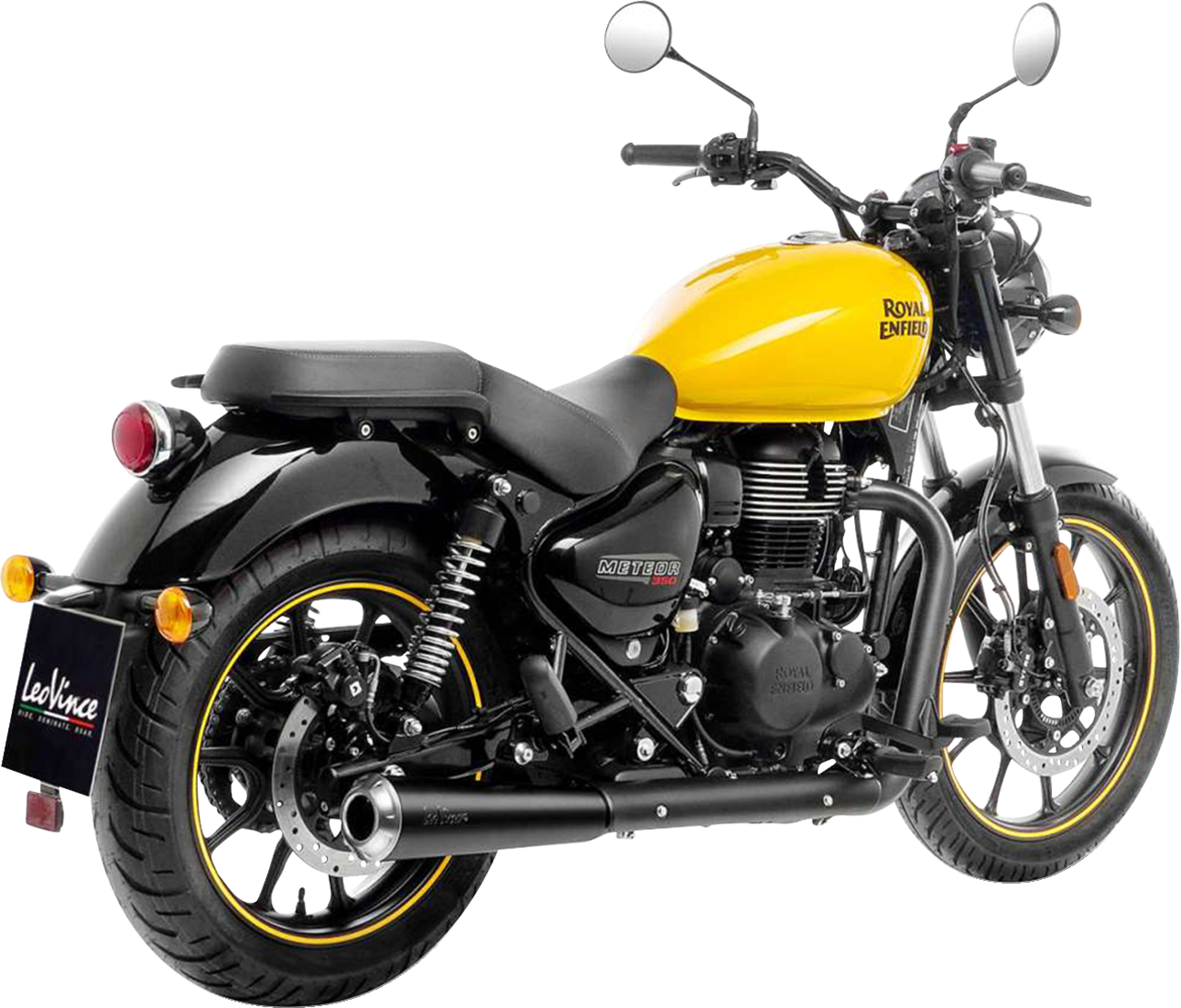 Leovince Classic Racer Black Edition Slip-On Muffler 2021-2024 Royal Enfield Classic 350 / 2021-2024 Royal Enfield Meteor 350  