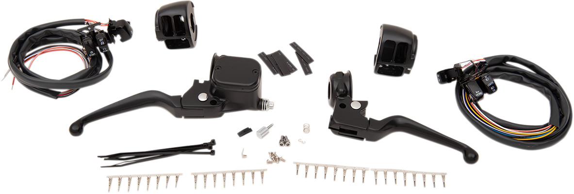 Drag specialties Handlebar Control Kit - 11/16" Master Cylinder - '96 - '11 - Black Harley Davidson