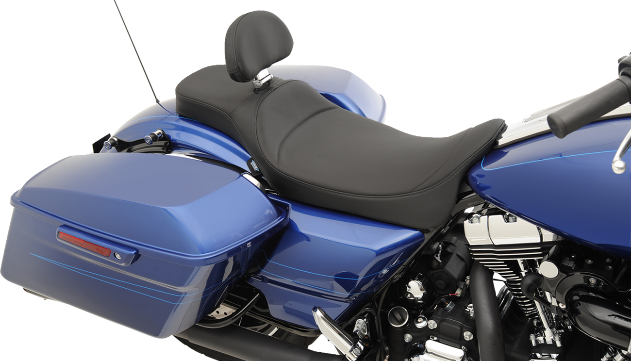 Drag Specialties Backrest Compatible Extended Reach Predator 2-Up Seat For Harley Touring 2008-2025