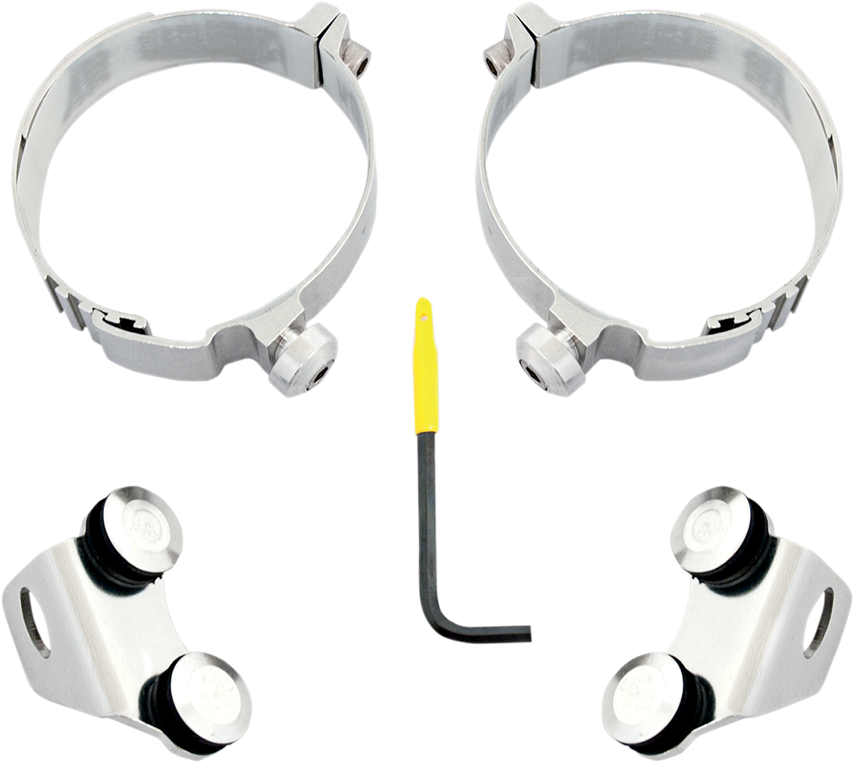 Memphis shades Fork Cover - Hardware Kit - Polished Yamaha/Suzuki/Kawasaki