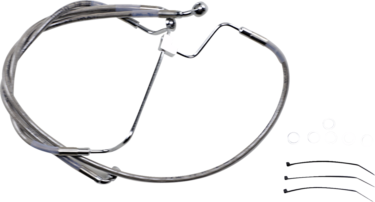 Drag specialties Brake Line - +6" - Stainless Steel Harley Davidson