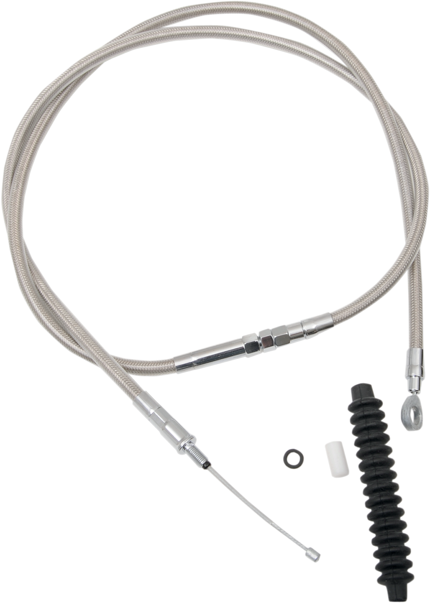 Drag specialties High-Efficiency Braided Stainless Steel Clutch Cable - 62-11/16" Harley Davidson