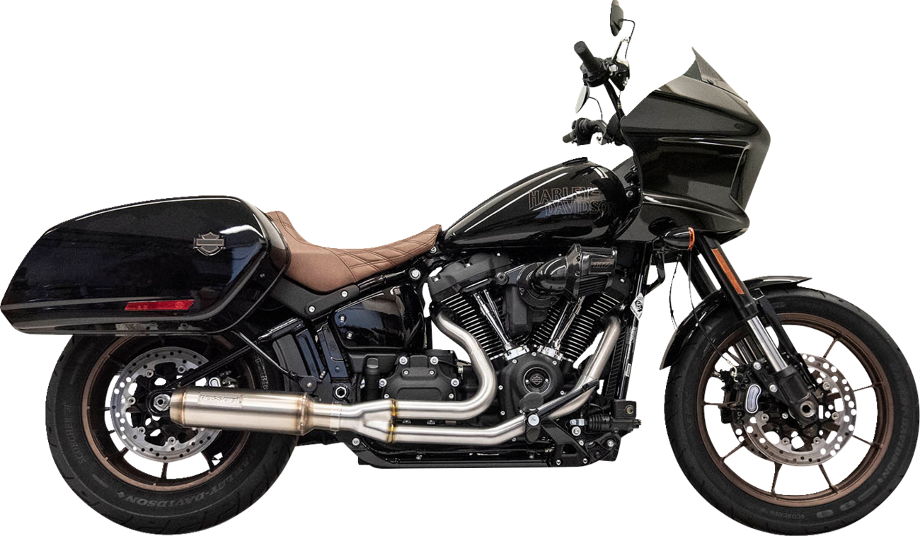 BASSANI XHAUST 2-into-1 Stainless Exhaust System with 4" Super Bike Muffler