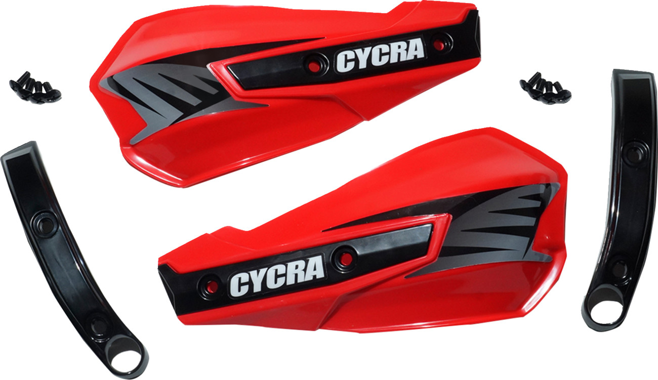 Cycra Replacement Vortex Handshields w/ Abrasion Guards - Red
